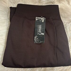 Dark Brown Women's Knit Leggings Size Large